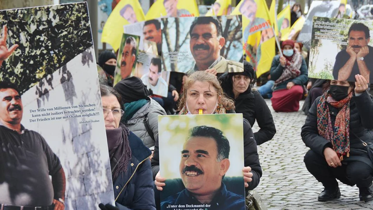 Strasboug'da Öcalan için eylem / foto: Barış Balseçer