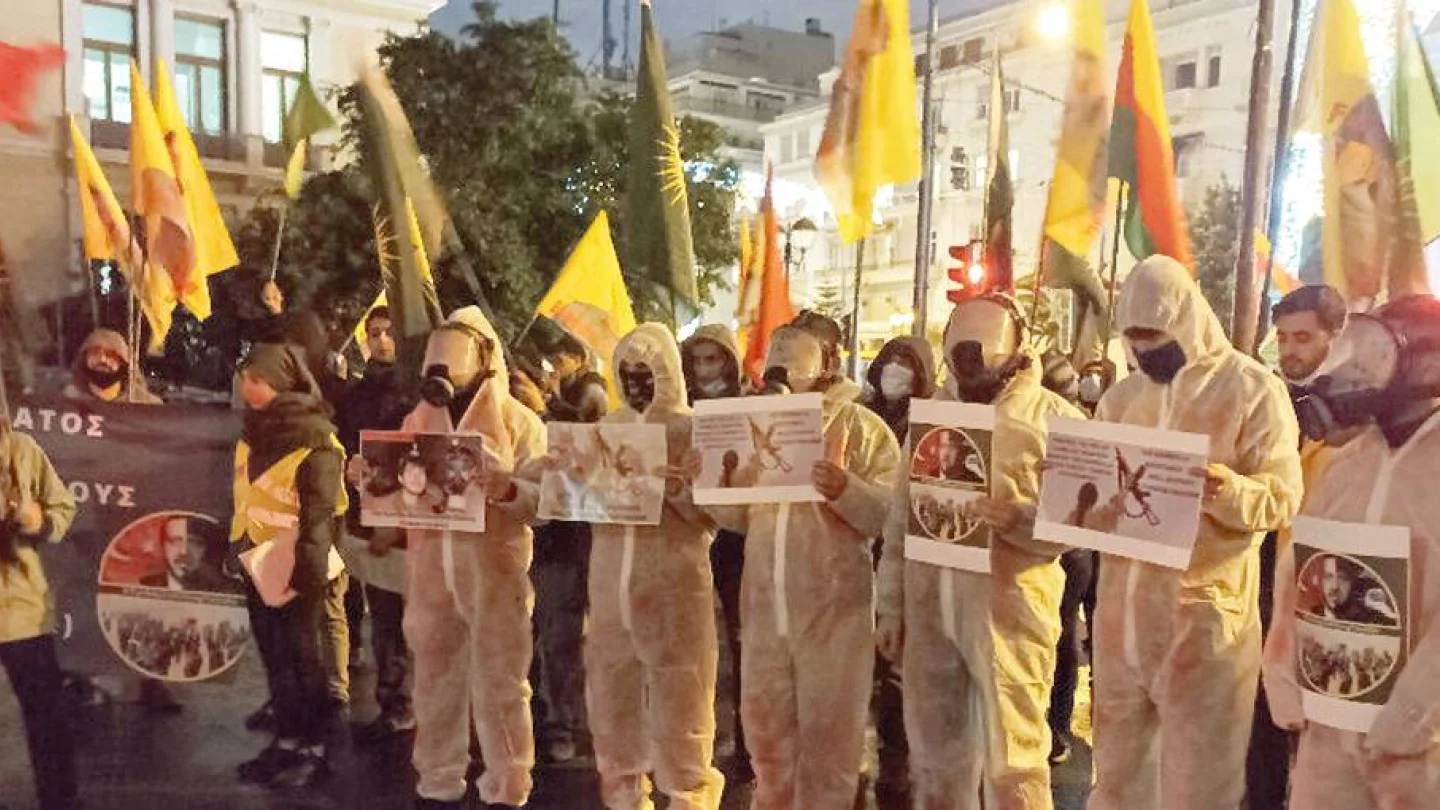 Yunanistan'ın başkenti Atina’daki protestodan bir kare
