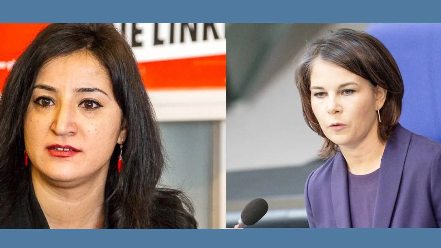 Gökay Akbulut (solda)  Annalena Baerbock (sağda)