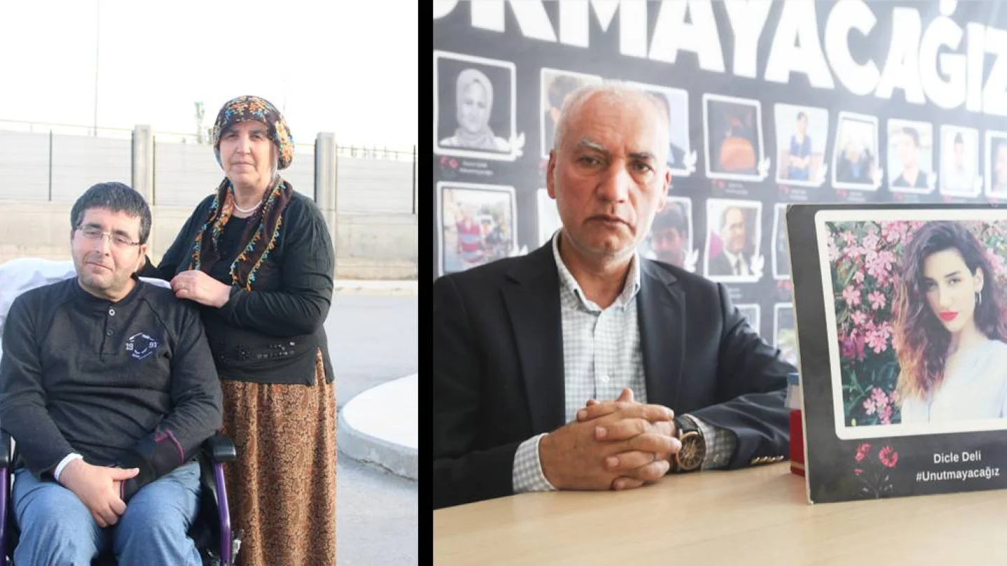 Katliamda şehit düşen Dicle Deli’nin babası Faik Deli ve ağır yaralanan Cihan Andiç ve annesi Altuna Andiç