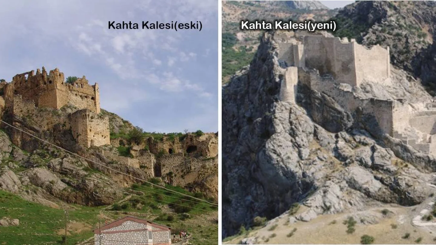 Kahta Kalesi'nin eski ve yeni hali