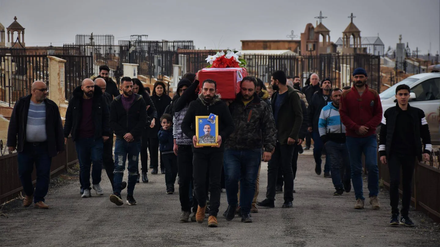 Süryani Askeri Meclisi savaşçısı Mîlad Mûnîr Mîro cenaze töreni