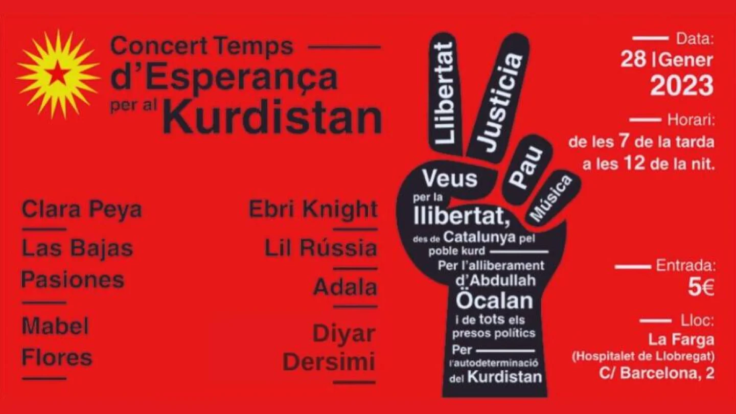 Kürt Halk Önderi Abdullah Öcalan ve siyasi tutsaklarla dayanışma konseri afişi