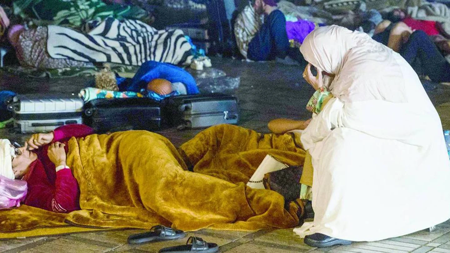 El-Huz depremi sonrası mağdurlar. Foto: FADEL SENNA - AFP