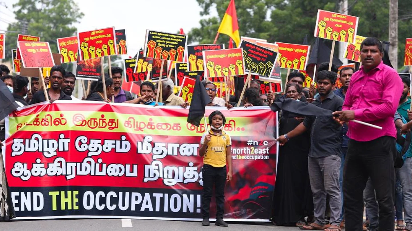 Jaffna'da üniterizim karşıtı gösteri / Foto: TamilGuardian