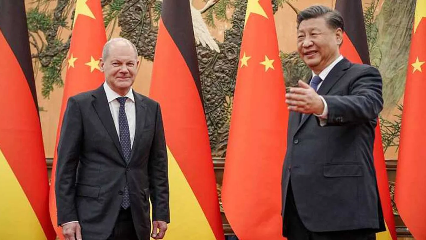 Olaf Scholz - Şi Cinping / Foto:AFP