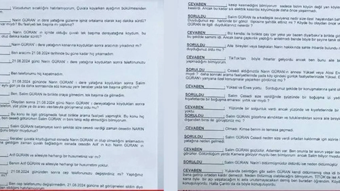 Narin Güran'ın katledilmesine ilişkin itiraflar