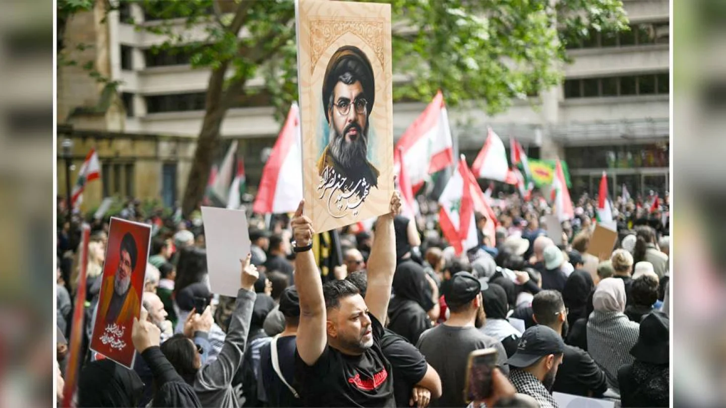 Hasan Nasrullah için eylem/ Foto:AFP
