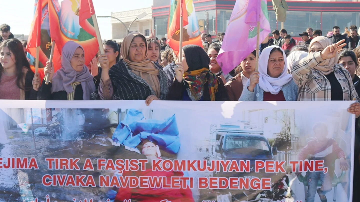 İşgal saldırıları protesto/ Kobanê