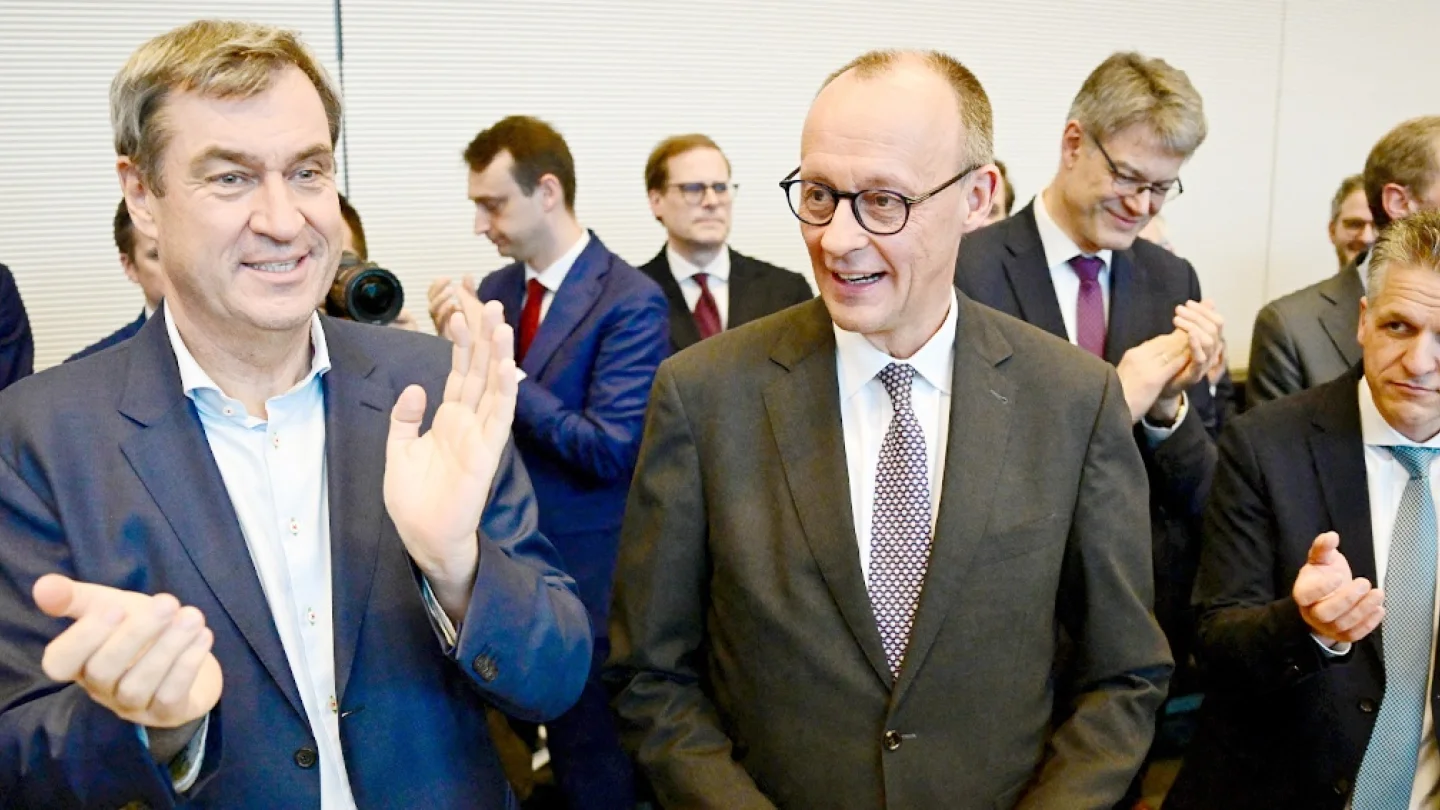 Markus Söder ve Friedrich Merz / foto:AFP