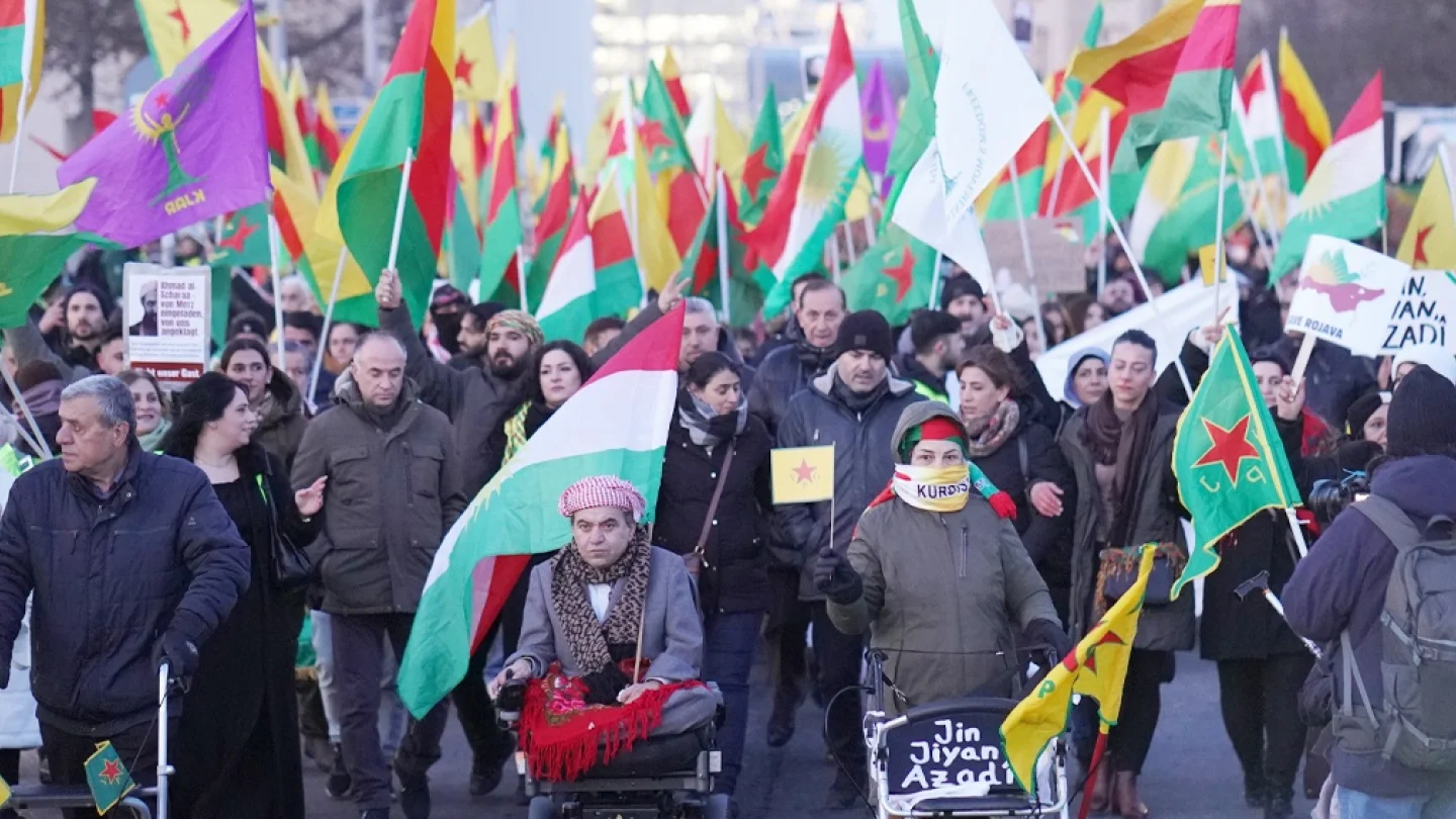 Rojava için eylem, Berlin/ foto:Deniz BABİR