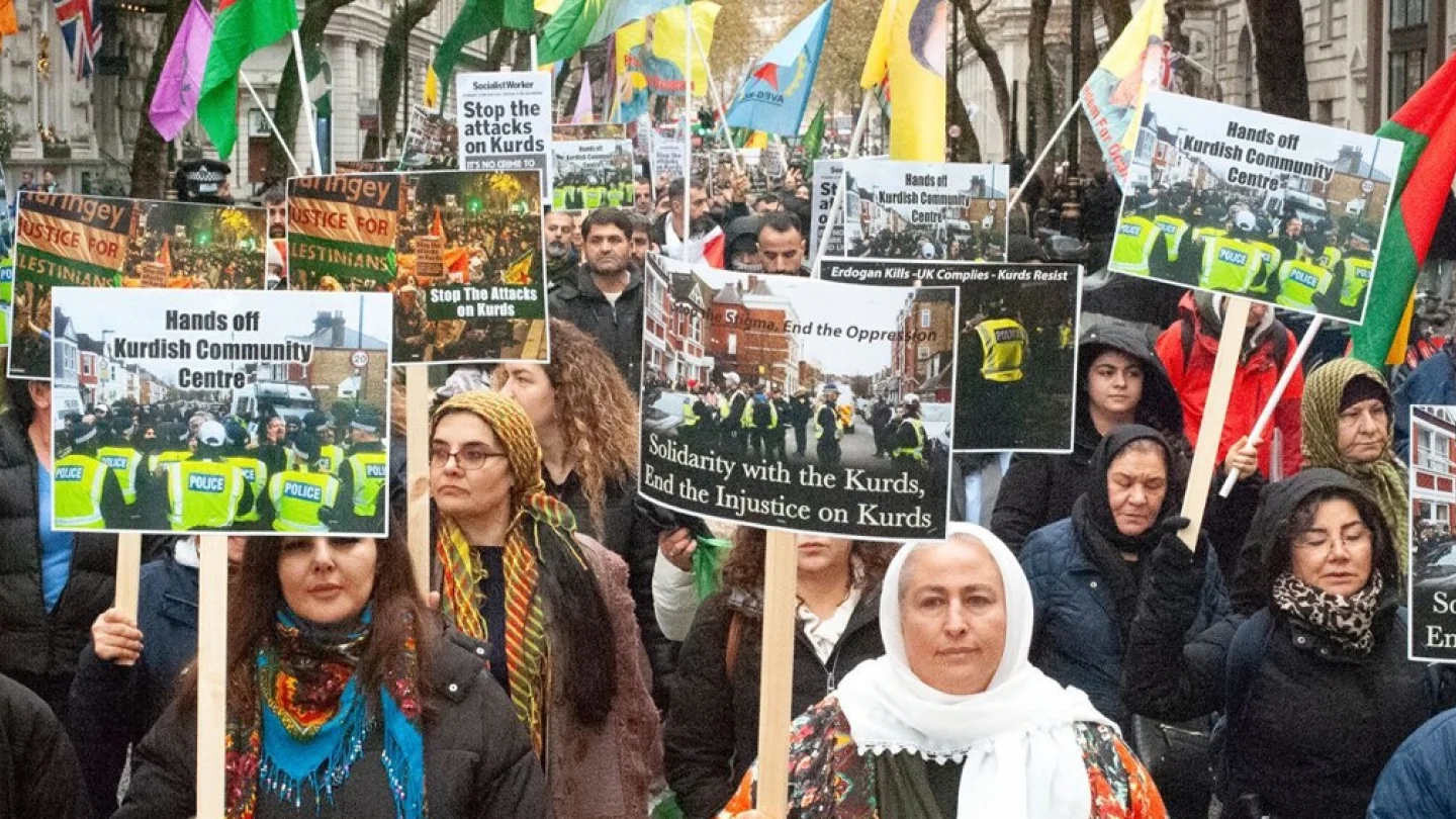 PKK yargılama protesto, Londra