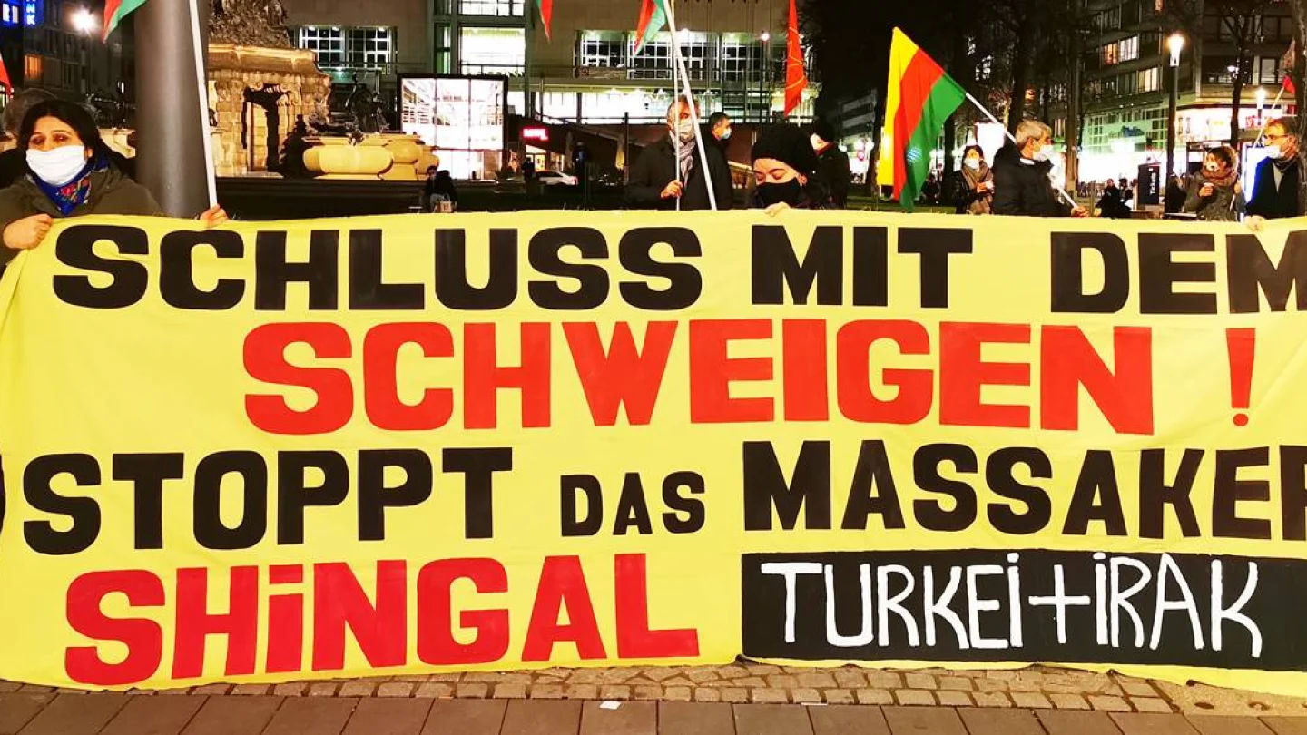 Avrupa kentlerinde Şengal protestosu