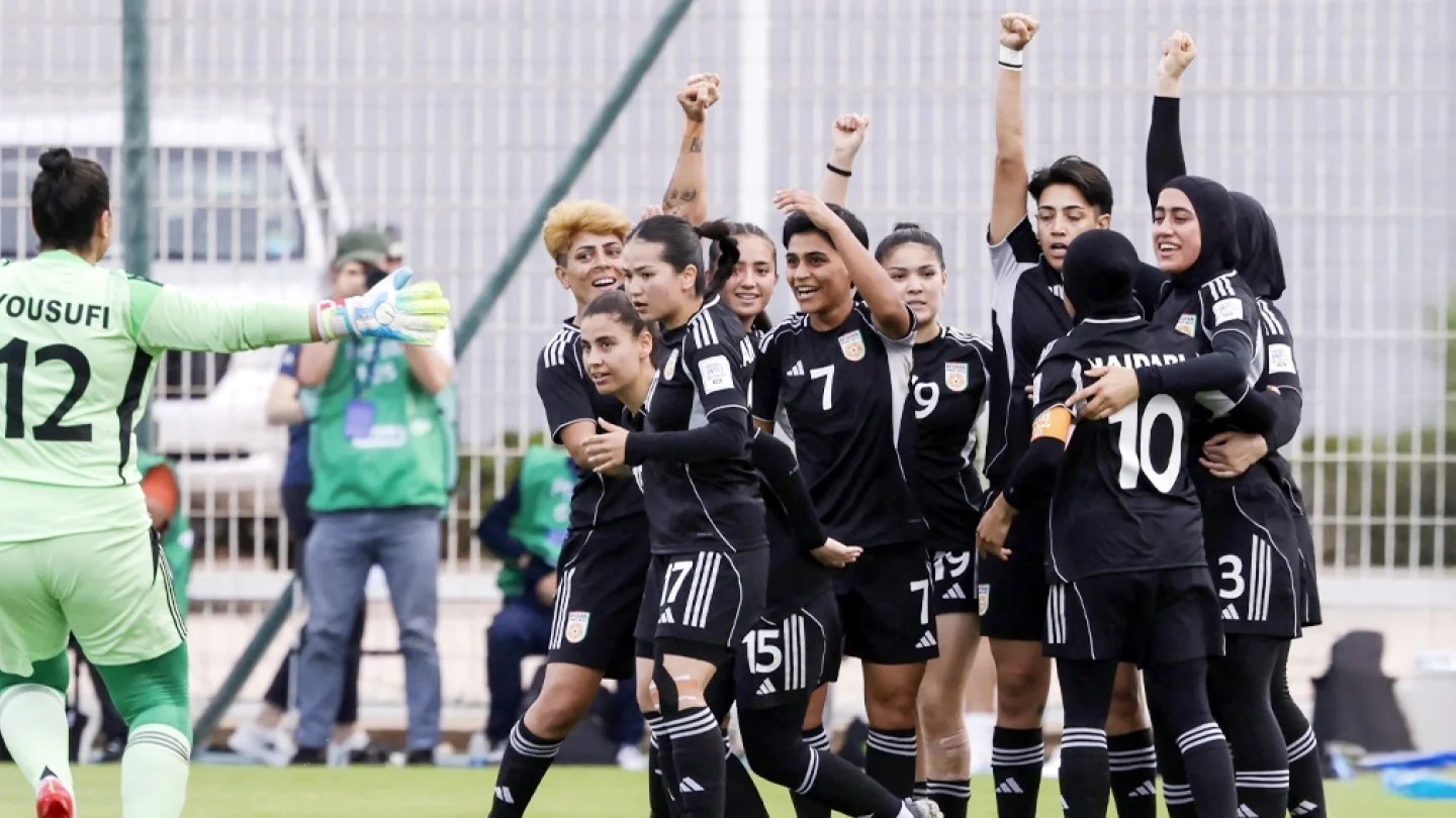 Afganistan kadın futbol takımı/foto:AFP