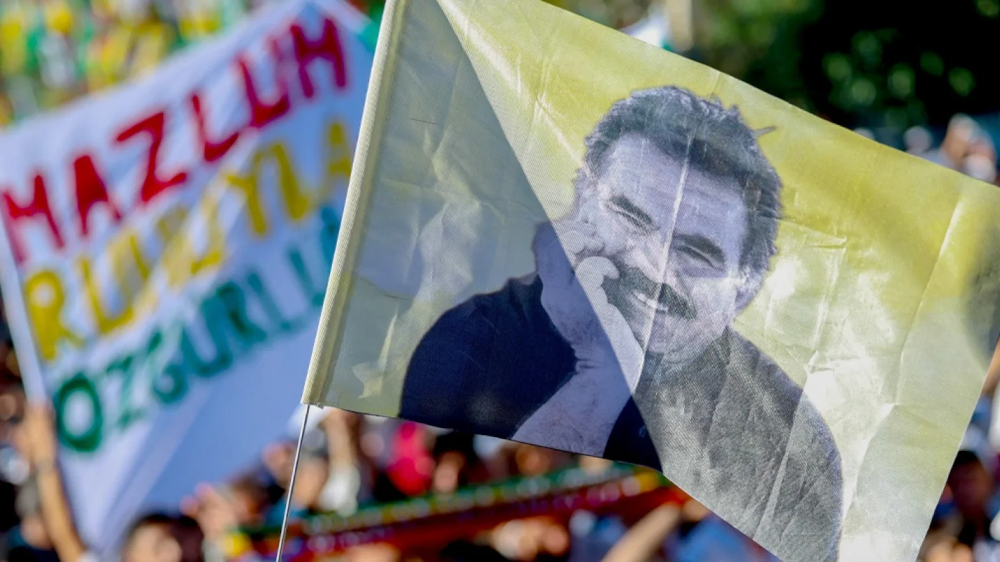Kürt Halk Önderi Abdullah Öcalan özgürlüğü için eylem/foto:AFP
