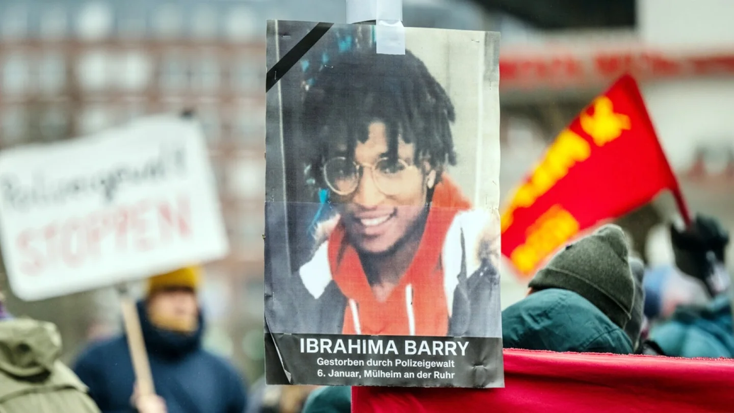 İbrahima Barry için eylem/foto:Junge Welt