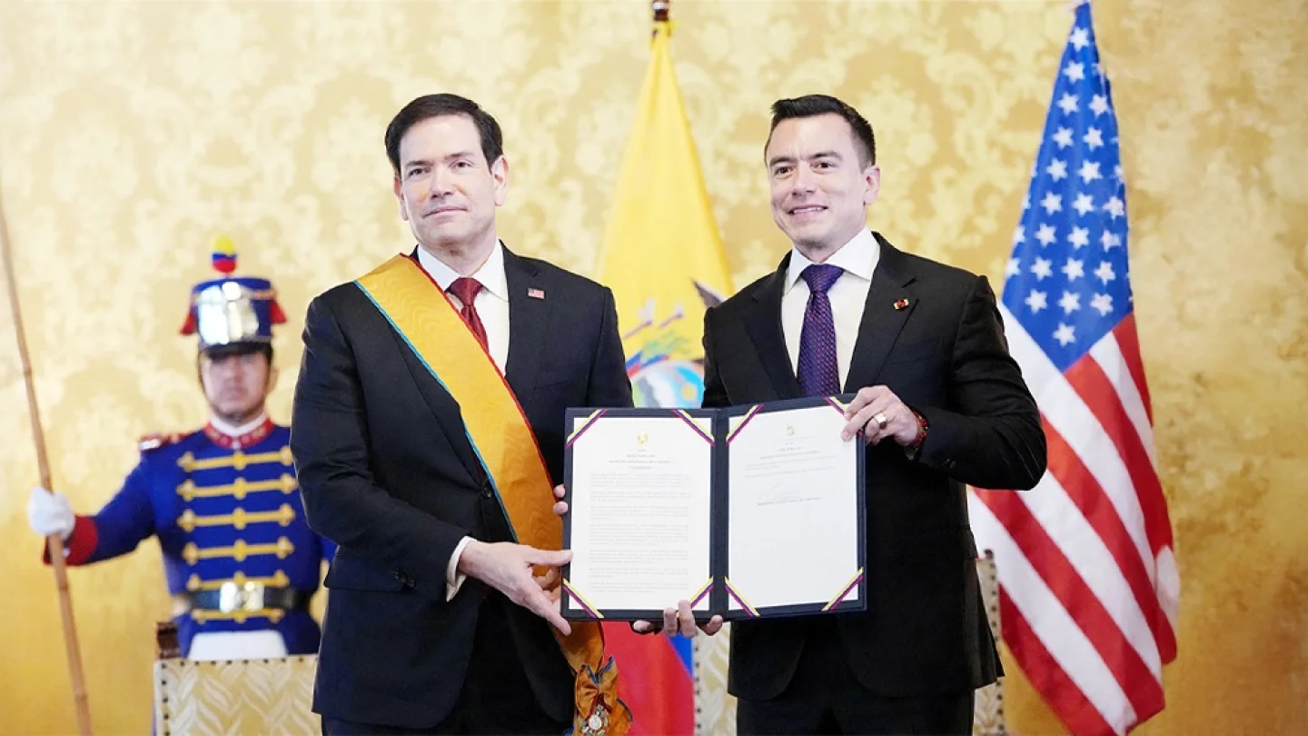 Marco Rubio ve Daniel Noboa/foto:AFP