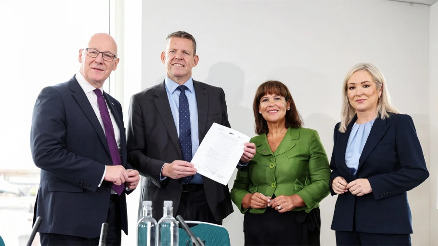 John Swinney, Rhun ap Iorwerth, Mary Lou McDonald ve Michelle O'Neill/foto:AFP