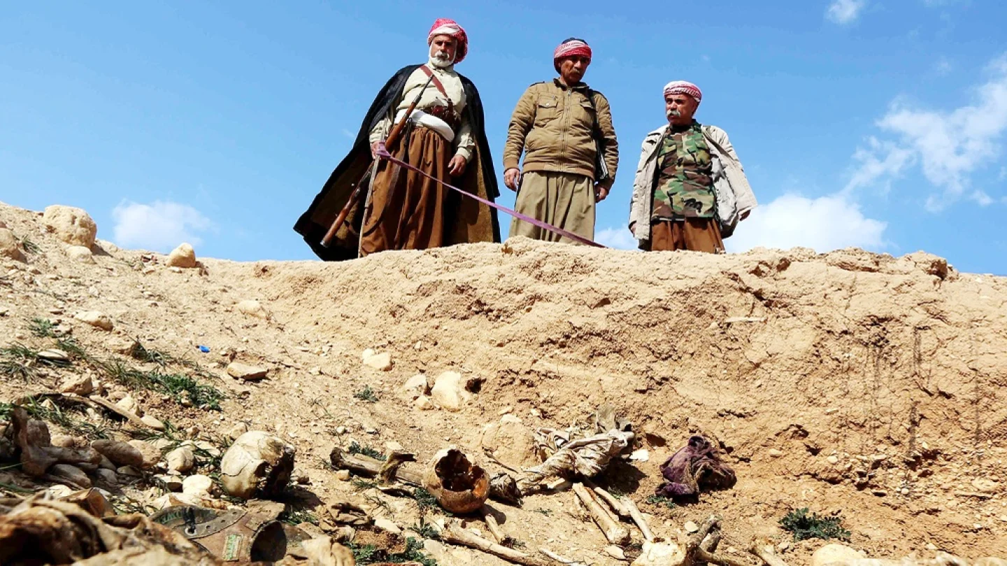 Toplu mezar/Şengal/foto:AFP