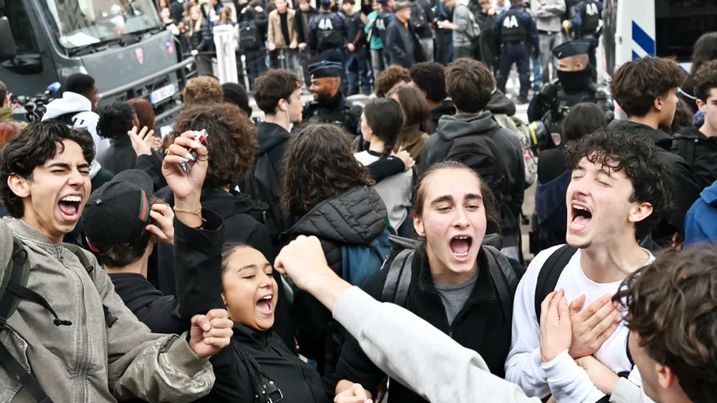 Fransa/öğrenciler eylem/foto:AFP