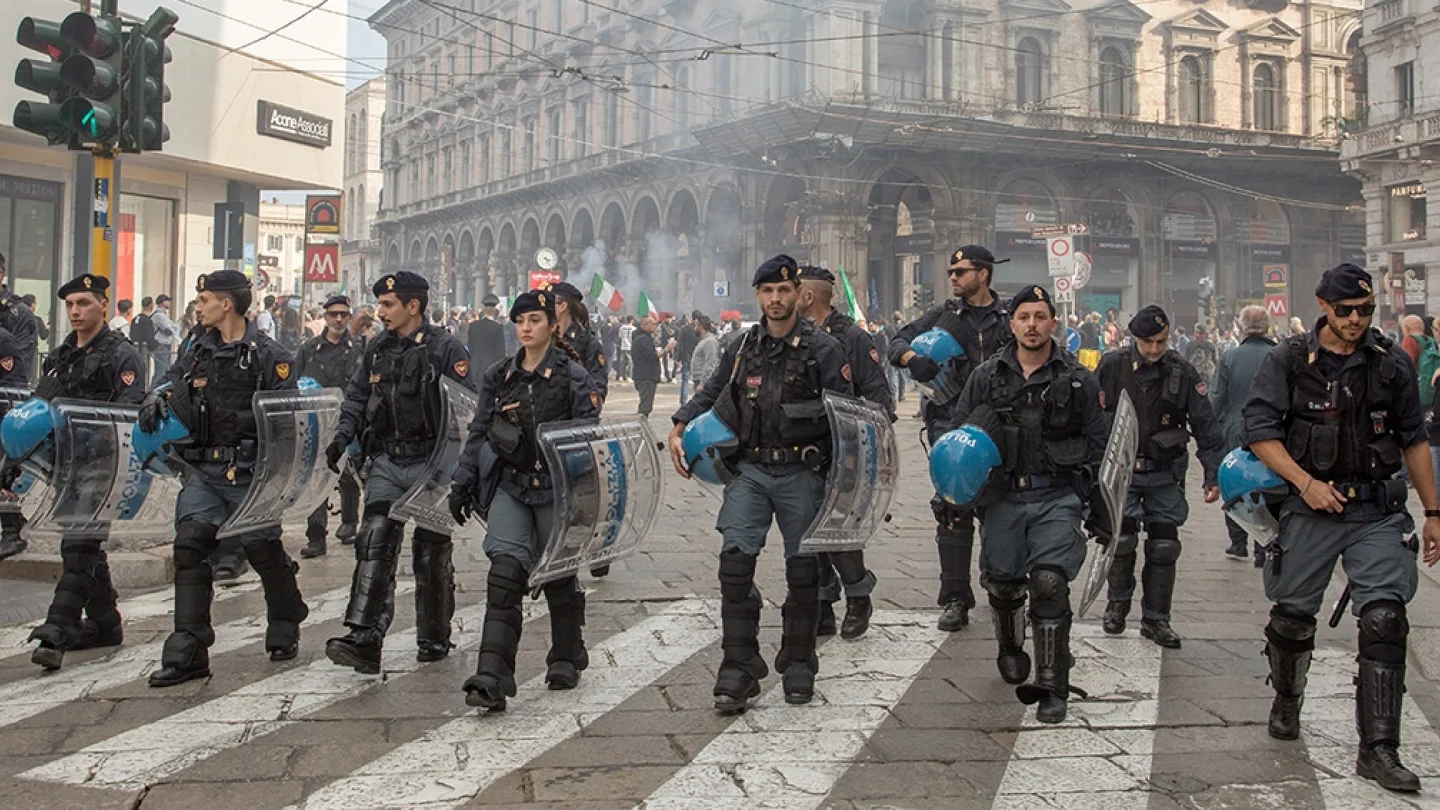 Hükümet protesto/Milano/foto:AFP