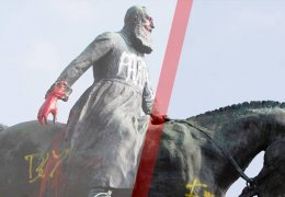 Sömürgeci kralın heykeli kaldırıldı