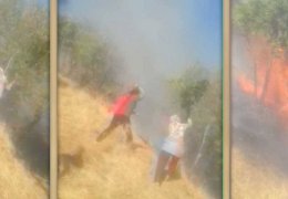 Yangına tepkiye asker saldırısı