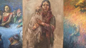 Savaşı ve göçü resmediyor