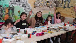 Resim atölyesi çocukları mutlu etti