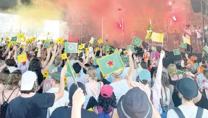 Tekno festivalinde YPG’ye selam 