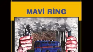 Mavi otobüste harbiyeli mavi ringte gerilla var