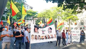 Kiel’de işgal ve tecrit protestosu