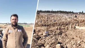 Binlerce insanın üzerine kepçeyle toprak döküyorum