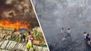 Kamp yandı 12 bin kişi barınaksız