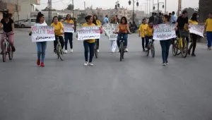 Hesekêli gençler şiddete karşı pedal çevirdi