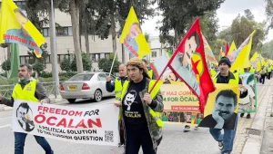 Kıbrıs’ta Öcalan için yürüyüş