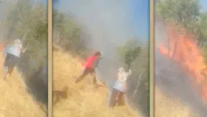 Yangına tepkiye asker saldırısı