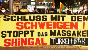Avrupa kentlerinde Şengal protestosu