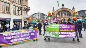 Katliamlar Frankfurt’ta protesto edildi