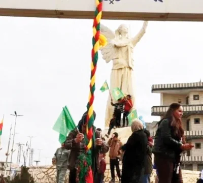 Kobanêli kadınlardan eylem