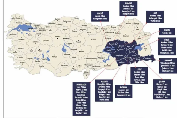 Kürdistan'da 2 bin 926 gün yasak ilan edildi