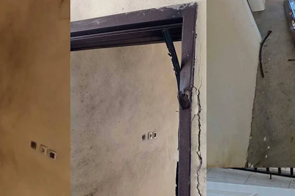 Polis 15 evin kapısını fünyeyle patlattı