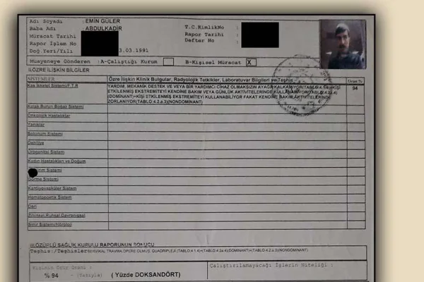 Engelli hasta tutsak tedavi edilmiyor