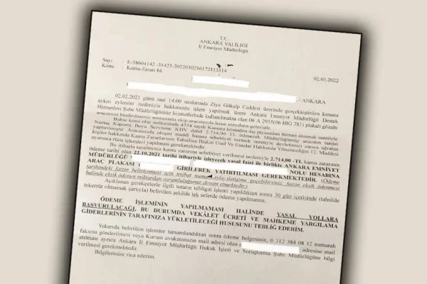 Gözaltı aracının parası istendi