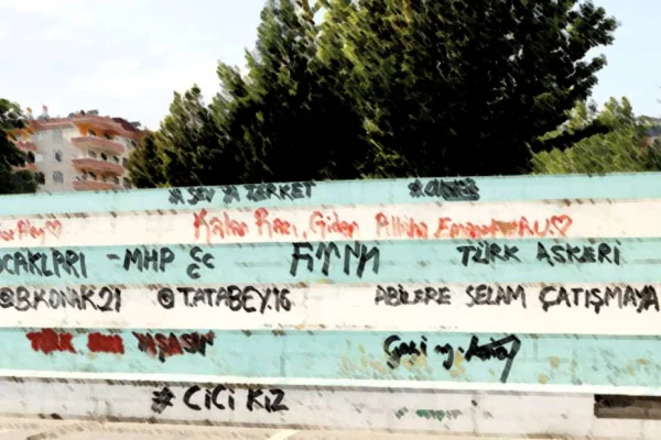 Kadın parkında ırkçı yazılamalar