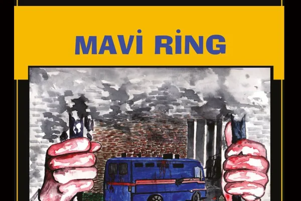 Mavi otobüste harbiyeli mavi ringte gerilla var