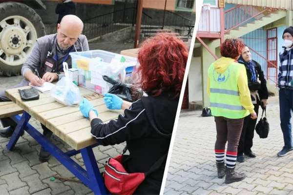 Gönüllü sağlıkçılar Pazarcık köylerinde