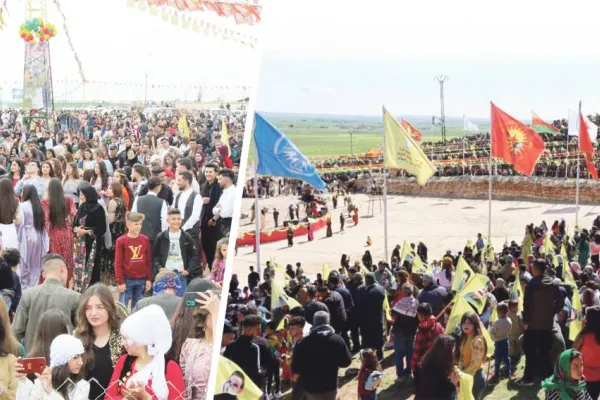 Halep'ten Reqa'ya Newrozlaşan halk