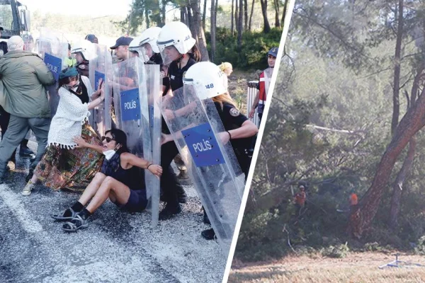 Bir yanda testere bir yanda direnişin sesi