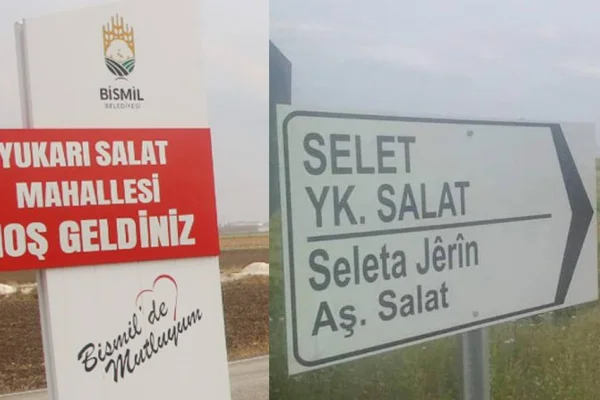 Kayyum Kürtçe tabelayı kaldırdı